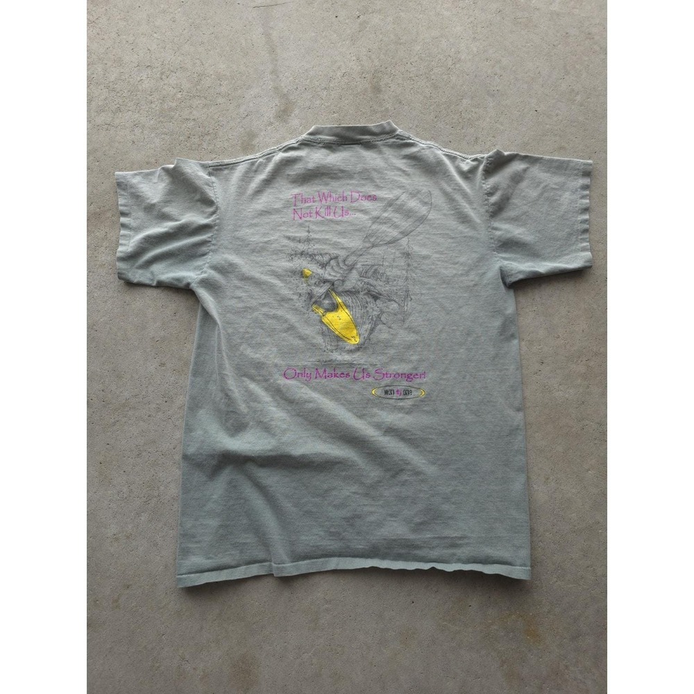 Vintage 90s Lewis & Clark Outfitters‎ Green Faded Oneita T-shirt Kayaking L